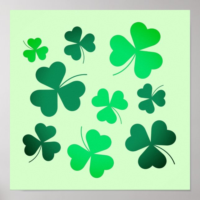 Poster Shamrock Clover Leaf Irlande Jour de la Saint Patr (Devant)