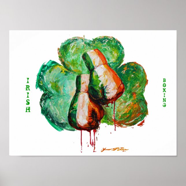 Poster Shamrock de boxe irlandais (Devant)