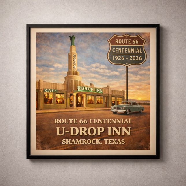 Poster Shamrock Texas Route 66 Inn (Créateur téléchargé)
