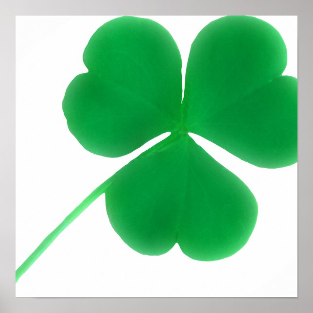 Poster Shamrock vert irlandais simple | Saint Patrick's D (Devant)