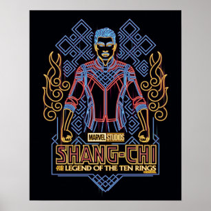 Poster Shang-Chi Neon Lumière Graphique