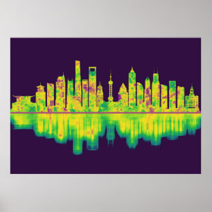 Poster Shanghai China Skyline