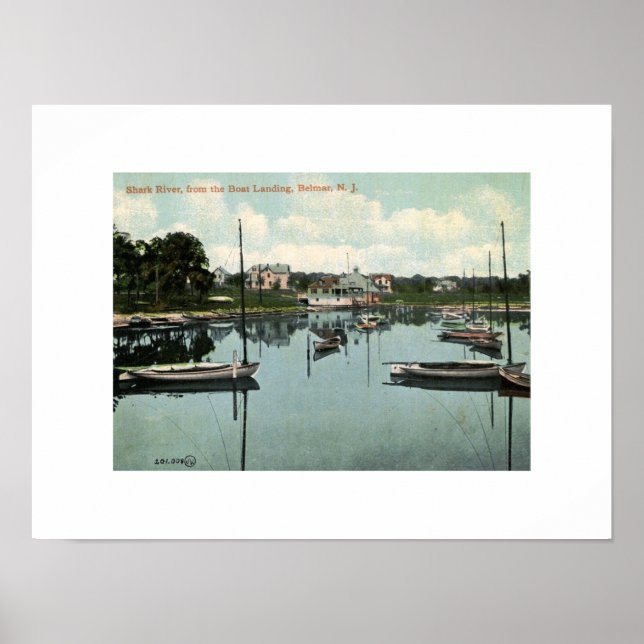 Poster Shark River, Belmar, NJ Vintage (Devant)
