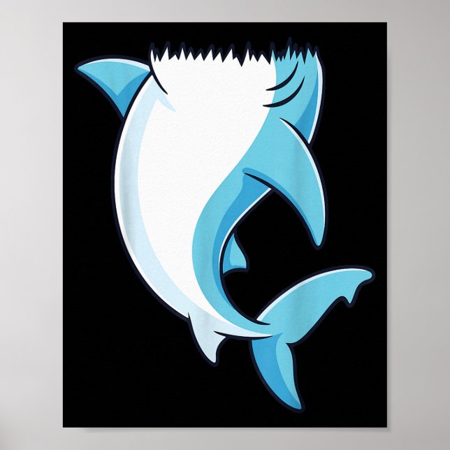 Poster Shark Shirt Adult Kids Men Women Shark Costume  (Devant)