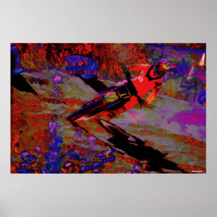 Poster Sharp Turn   -  Motocross Dirt-Bike Racer