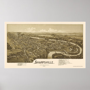 Poster Sharpsville, PA Carte panoramique - 1901