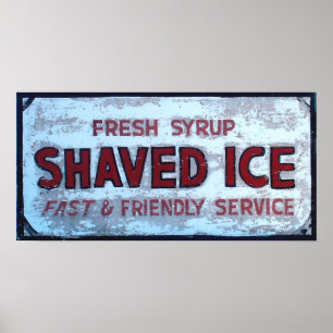 Poster Shaved Ice Vintage sign