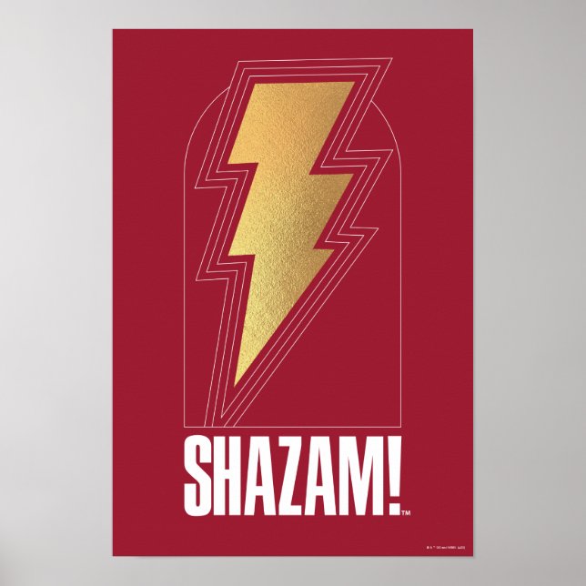 Poster SHAZAM ! Furie des dieux | Insigne de boulon de fo (Devant)