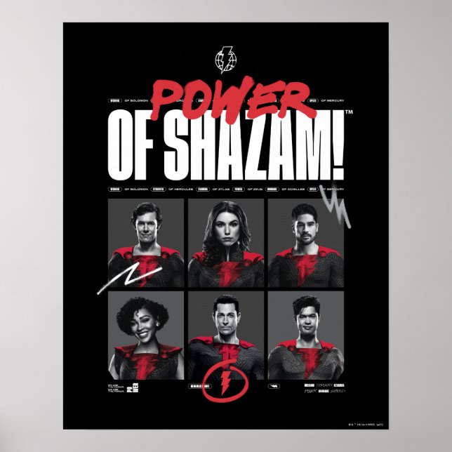 Poster SHAZAM ! Furie des dieux | Puissance du groupe SHA (Devant)