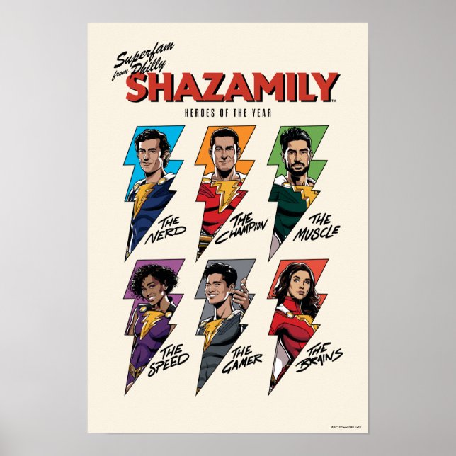 Poster SHAZAM ! Furie des dieux | SHAZAMily Boulons comiq (Devant)