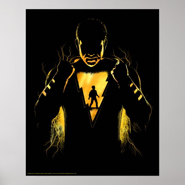 Poster SHAZAM ! | Shazam et Billy Lightning Silhouette (Devant)