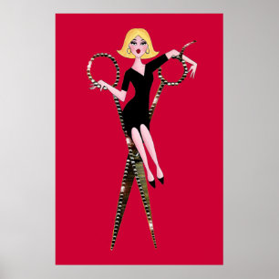 Poster "Shear Diva" /Avec Couleur Bckgr