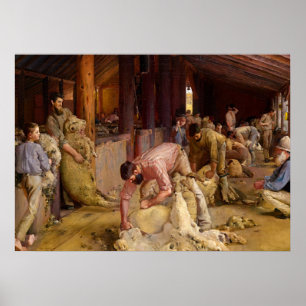 Poster Shear the Rams, 1890 par Tom Roberts