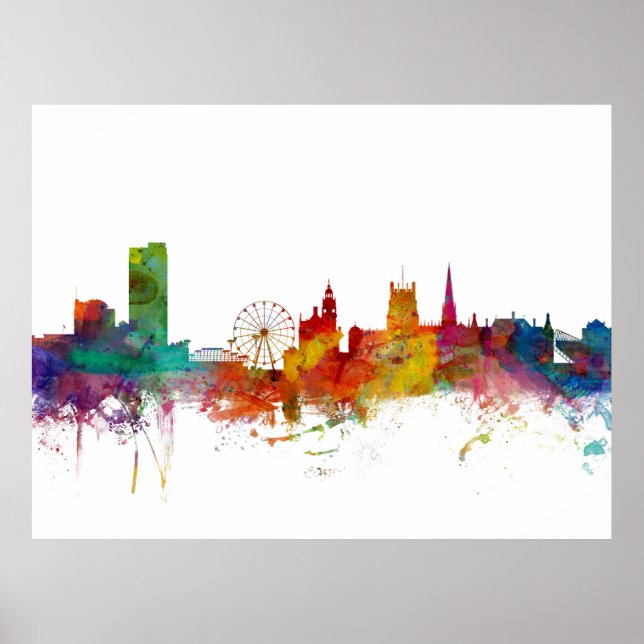 Poster Sheffield England Skyline (Devant)