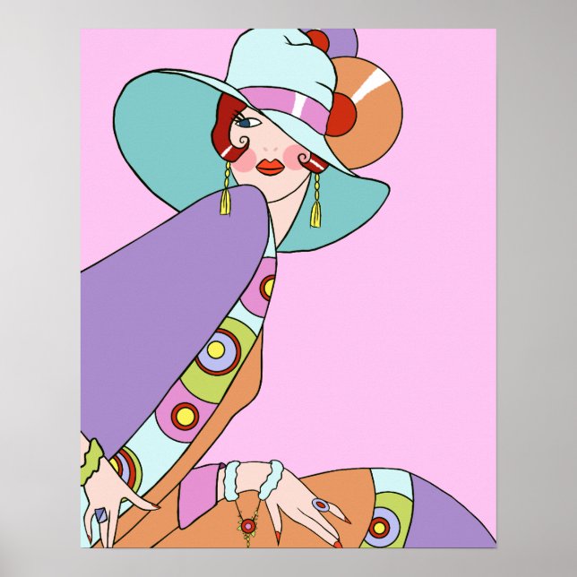 Poster Shelby, Dame des années 1920 à Lilac et Lavender (Devant)