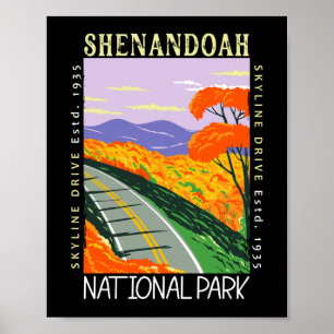 Poster Shenandoah National Park Skyline Drive déstabilisé