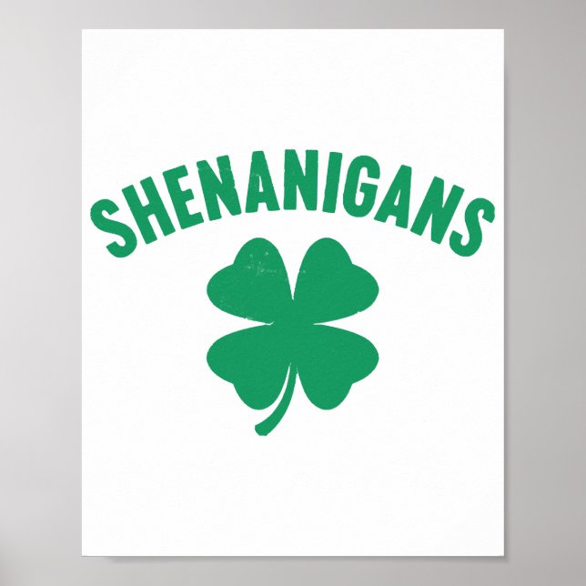 Poster Shenanigans Shamrock Saint Patrick's Day Rétro (Devant)