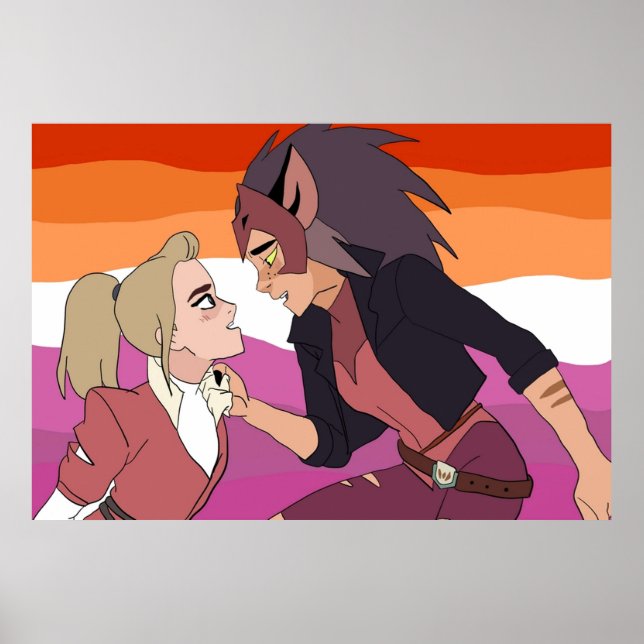 Poster SheRa Adora et Catra Dessin de Trace Numérique (Devant)