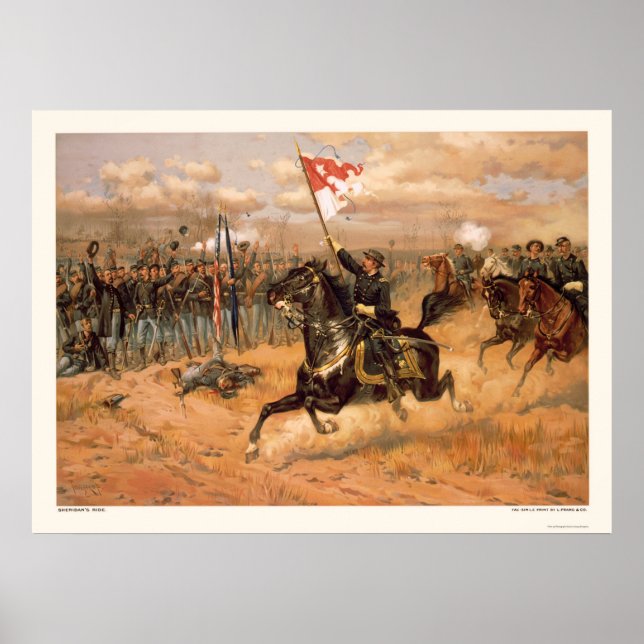 Poster Sheridan's Ride par L. Prang & Company 1886 (Devant)