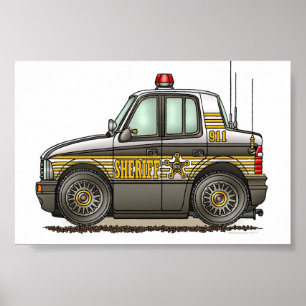 Poster Sheriff Car Patrol Car