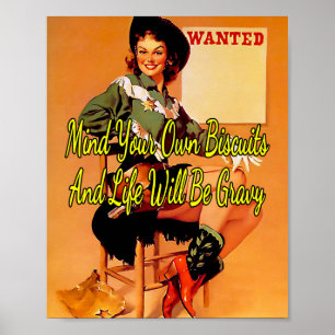 Poster Sheriff des années 1950 Recherché par Gil Elvgren