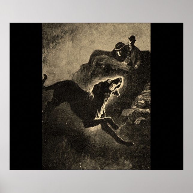 Poster Sherlock Holmes Hound Du Vintage Baskervilles (Devant)