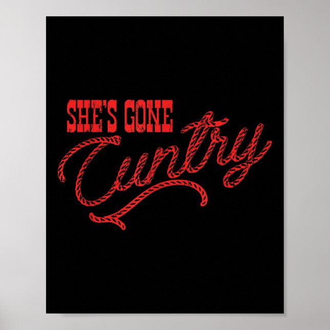 Poster She's Gone Ry, Country Music, Cowboy Western  (Devant)