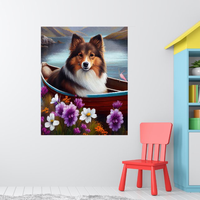 Poster Shetland Sheepdog sur une pagaie : une aventure Pi (Pépinière 1)