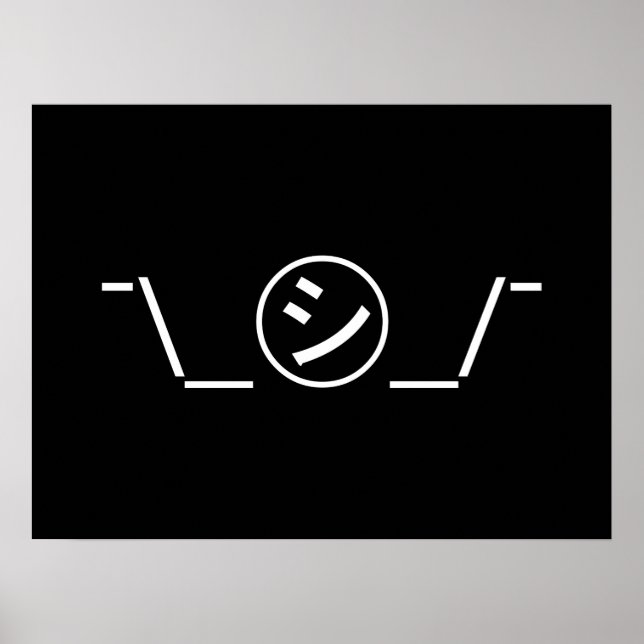 Poster Shi Kana Shrug Emoticon -\_ ㋛_/+Japonais Kaomoji (Devant)