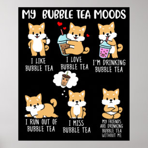 Poster Shiba Inu Buble Tea Women Boba Tea Dog Bug Tea