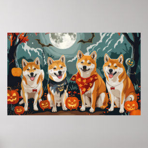 Poster Shiba Inu Halloween Éffrayant