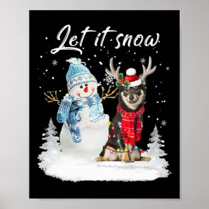 Poster Shiba Inu Père Noël Chien Noël Snowman Xmas Pyjama