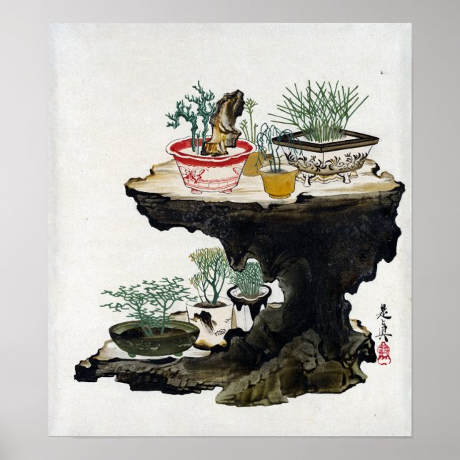 Poster Shibata Zeshin Bonsai (Devant)