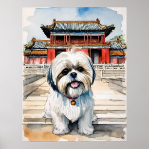 Poster Shih Tzu - Art Chien Imprimer