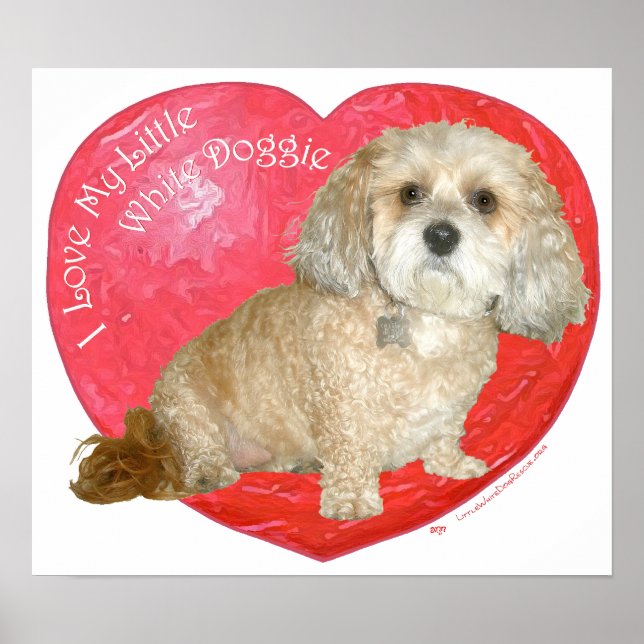 Poster Shih Tzu / Jour des Valentines de la Mix de Poodle (Devant)
