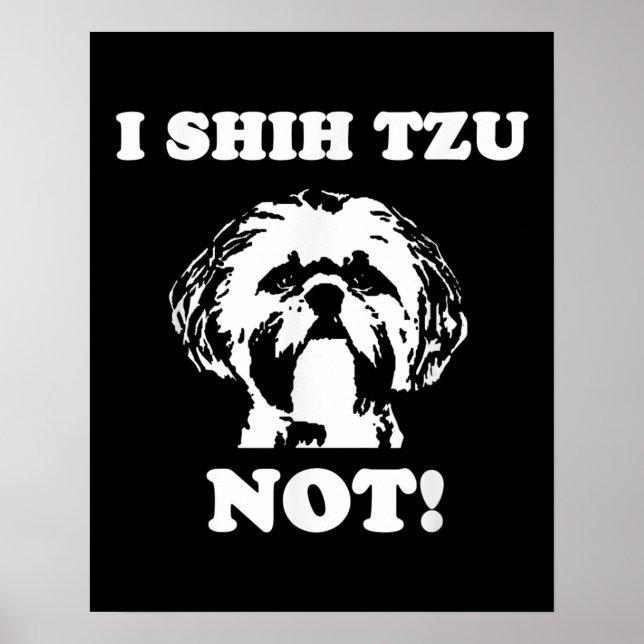 Poster Shih Tzu Lover | I Shih Tzu Pas Drôle Chien (Devant)