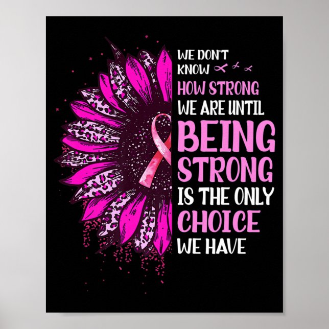 Poster Shing Strong Sunflower Rose Ribbon Breast Cancer A (Devant)
