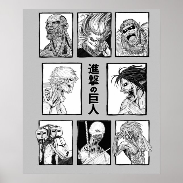 Poster Shingeki no Kyojin Attaque contre Titan Titans (Devant)