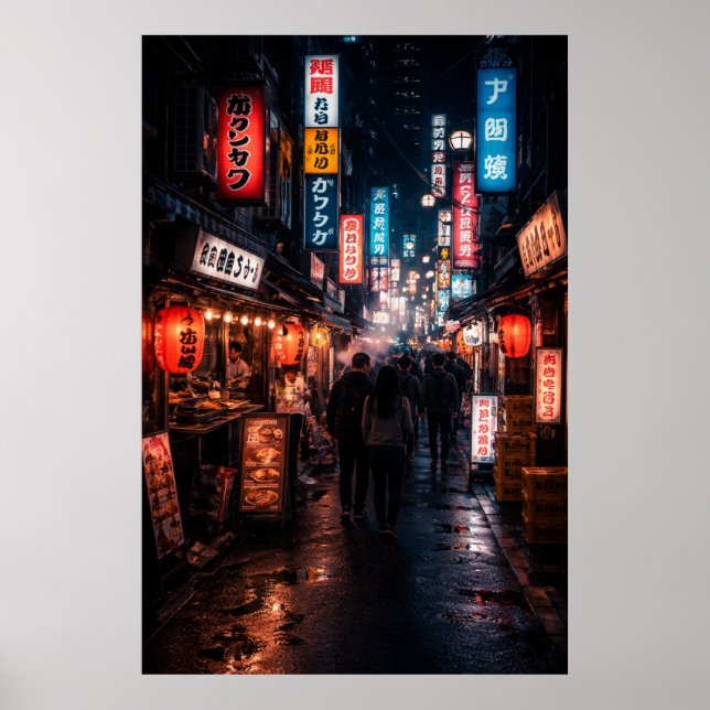 Poster Shinjuku Tokyo - Dark Theme (Devant)