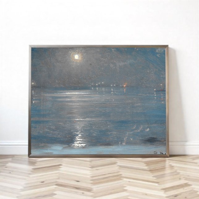 Poster Ships with lanterns at sea, Peder Severin Krøyer (Créateur téléchargé)