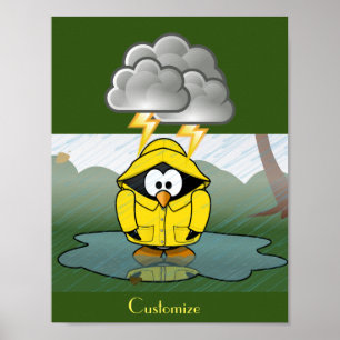 Poster Shivering Rainy Day Penguin Thunder_Cove