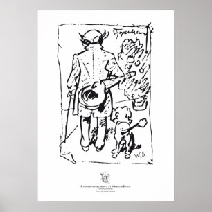 Poster Shopenhauer with dog, by Wilhelm Busch