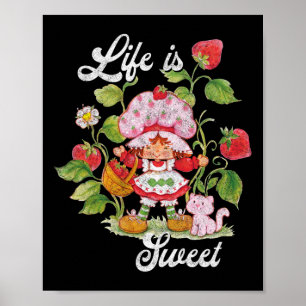 Poster Shortcake Life Est Sweet Vintage Berry Garden