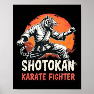 Poster Shotokan Karate Fighter Martial Arts Tiger Funny K