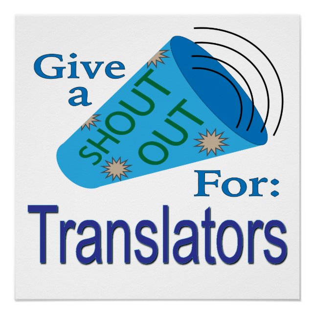 Poster Shout Out pour les traducteurs (Devant)