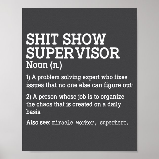 Poster Show Supervisor A Problem Solving Expert Who Fixes (Devant)