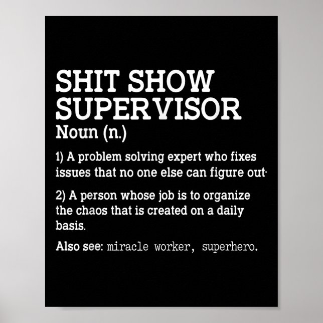 Poster Show Supervisor A Problem Solving Expert Who Fixes (Devant)