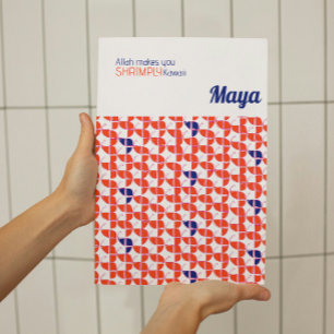 Poster SHRIMPLY Kawaii Retro Orange White Nursery Custom