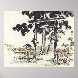Poster Shrine gate by Kōno Bairei