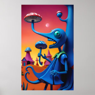 Poster Shroomin 'n' Bloom'n - Ken Gage Surreal Art